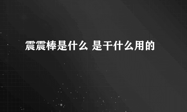 震震棒是什么 是干什么用的