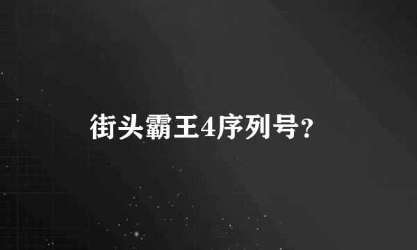 街头霸王4序列号？