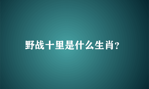 野战十里是什么生肖？