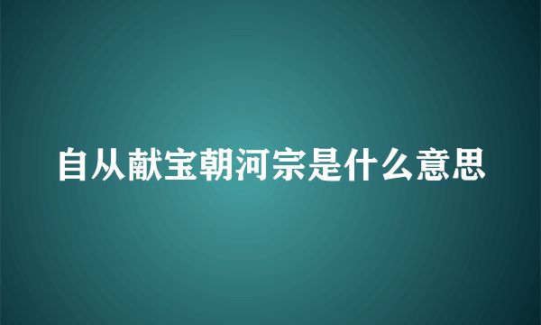 自从献宝朝河宗是什么意思