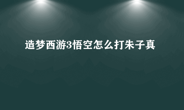 造梦西游3悟空怎么打朱子真