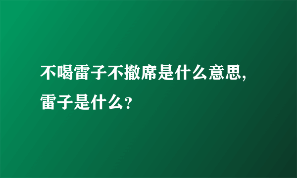 不喝雷子不撤席是什么意思,雷子是什么？