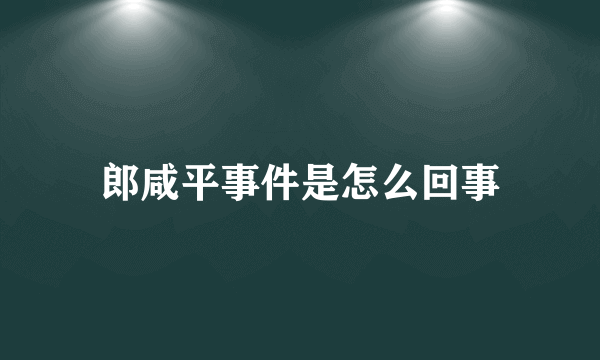 郎咸平事件是怎么回事