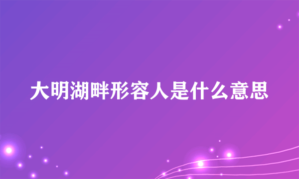 大明湖畔形容人是什么意思