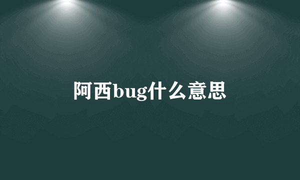 阿西bug什么意思