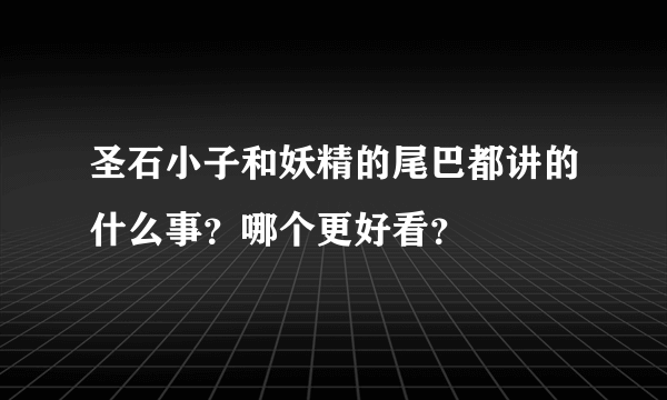 圣石小子和妖精的尾巴都讲的什么事？哪个更好看？