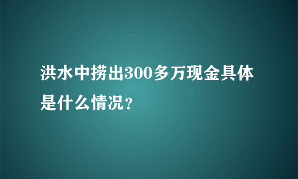 洪水中捞出300多万现金具体是什么情况？