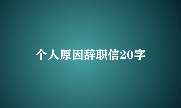 个人原因辞职信20字