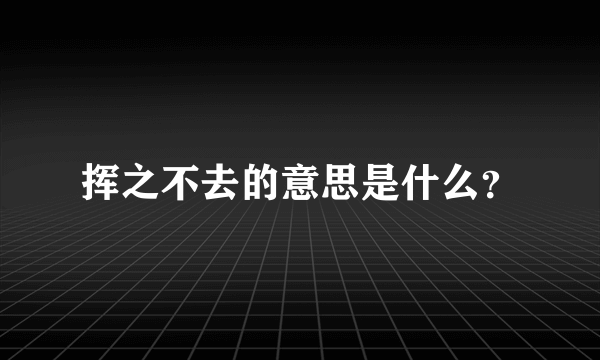 挥之不去的意思是什么？