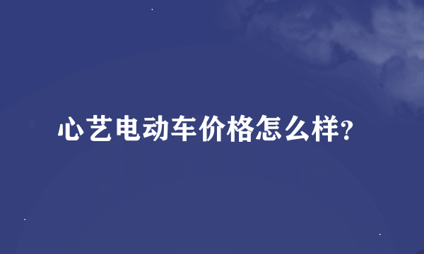 心艺电动车价格怎么样？