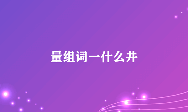 量组词一什么井