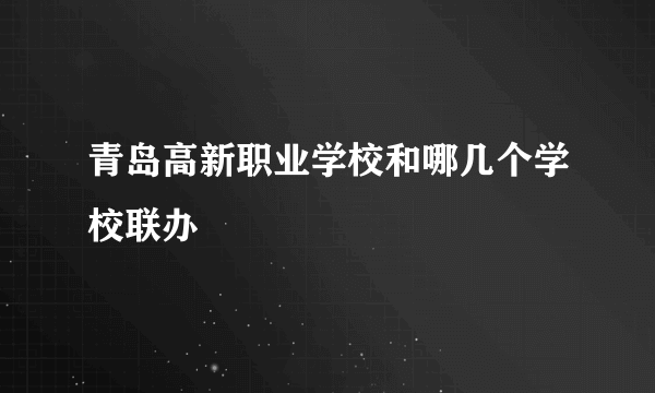 青岛高新职业学校和哪几个学校联办