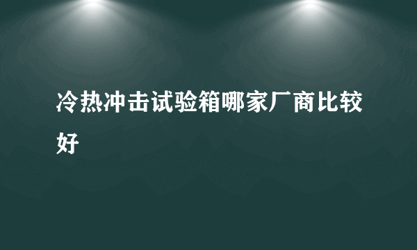 冷热冲击试验箱哪家厂商比较好