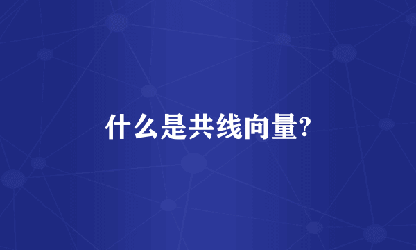 什么是共线向量?