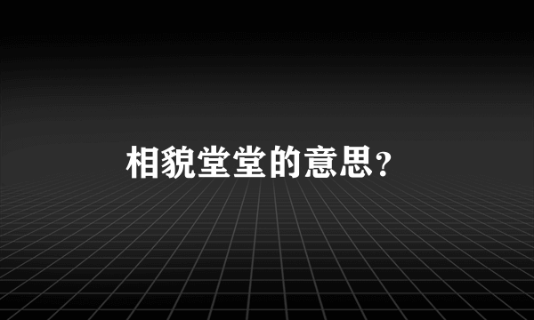 相貌堂堂的意思？