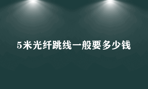 5米光纤跳线一般要多少钱