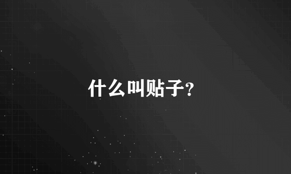 什么叫贴子？