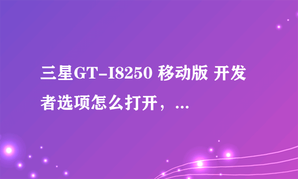 三星GT-I8250 移动版 开发者选项怎么打开，内部版本号连续点击好几次都没反应。