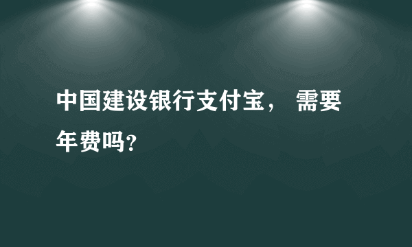 中国建设银行支付宝， 需要年费吗？