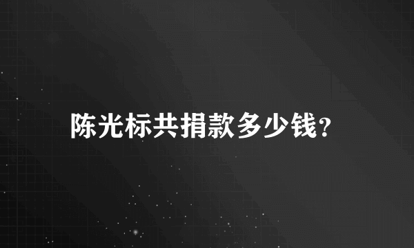 陈光标共捐款多少钱？