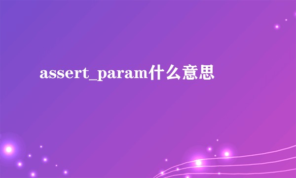 assert_param什么意思