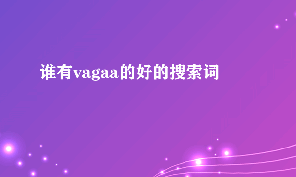 谁有vagaa的好的搜索词