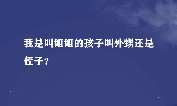 我是叫姐姐的孩子叫外甥还是侄子？