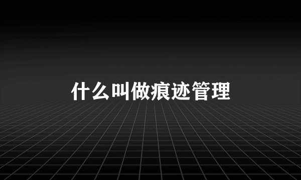 什么叫做痕迹管理