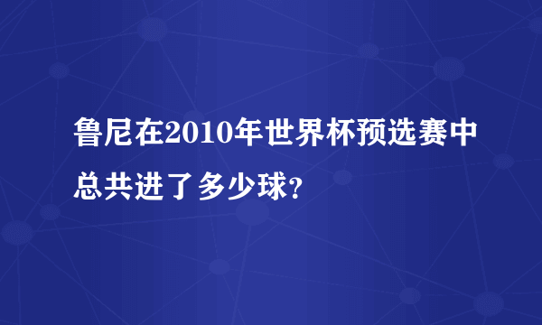 鲁尼在2010年世界杯预选赛中总共进了多少球？