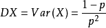 设随机变量X服从几何分布，其分布律为P{X=k}=p(1-p)^(k-1),k=1,2,3,…,其