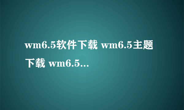 wm6.5软件下载 wm6.5主题下载 wm6.5游戏下载那里好啊