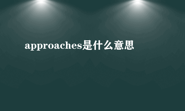 approaches是什么意思