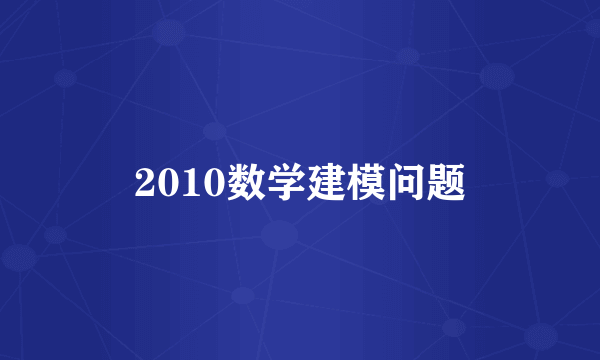 2010数学建模问题