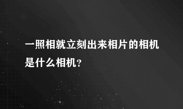 一照相就立刻出来相片的相机是什么相机？