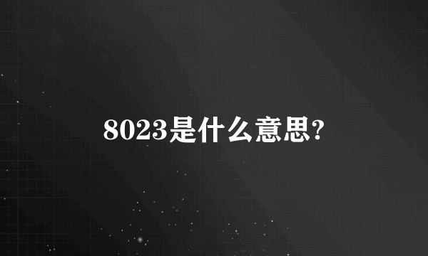 8023是什么意思?