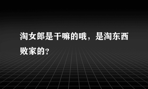 淘女郎是干嘛的哦，是淘东西败家的？