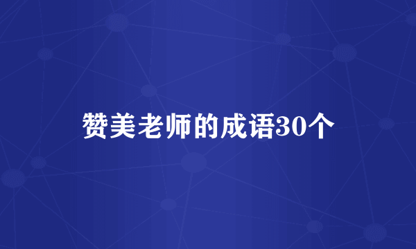 赞美老师的成语30个