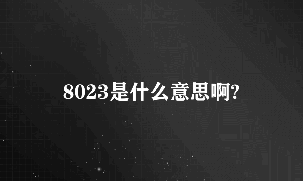 8023是什么意思啊?