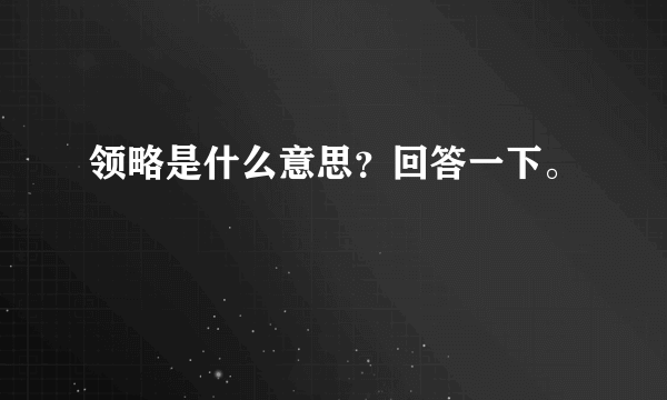 领略是什么意思？回答一下。