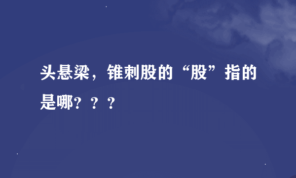 头悬梁，锥刺股的“股”指的是哪？？？