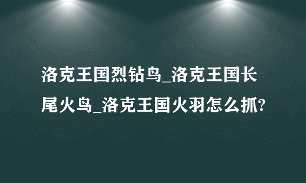 洛克王国烈钻鸟_洛克王国长尾火鸟_洛克王国火羽怎么抓?