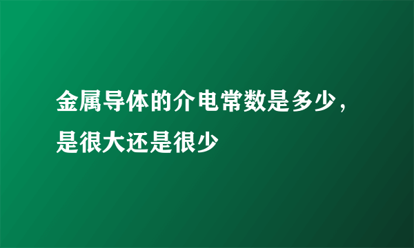 金属导体的介电常数是多少，是很大还是很少