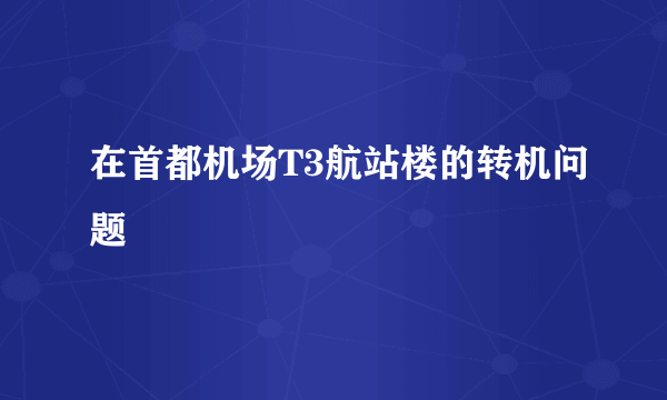 在首都机场T3航站楼的转机问题