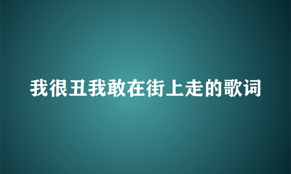 我很丑我敢在街上走的歌词