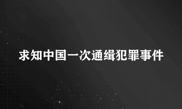 求知中国一次通缉犯罪事件