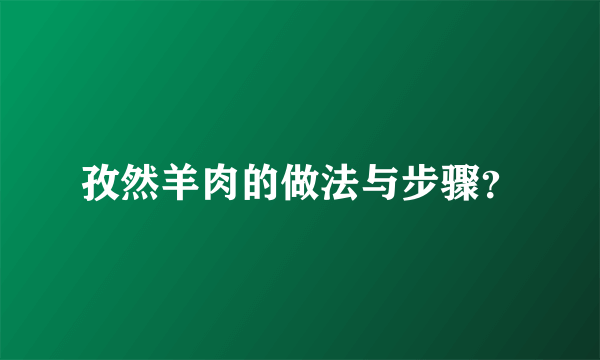 孜然羊肉的做法与步骤？