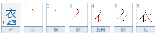 衣的笔顺是