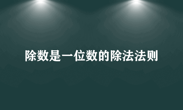 除数是一位数的除法法则