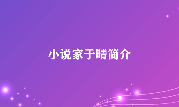 小说家于晴简介