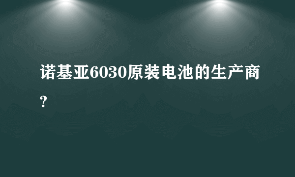 诺基亚6030原装电池的生产商?